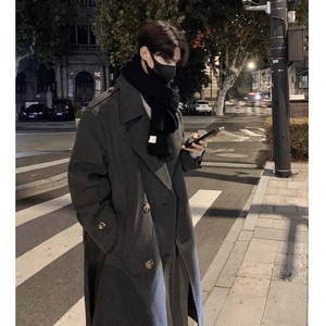 1014-FY608-P138-高品质得物直播秋冬款中长款毛呢大衣外套男图片