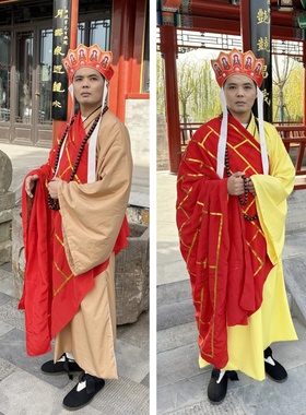 唐僧衣全套服装成人和尚长老袈裟演出服道具禅杖佛珠帽子齐鲁唛娇