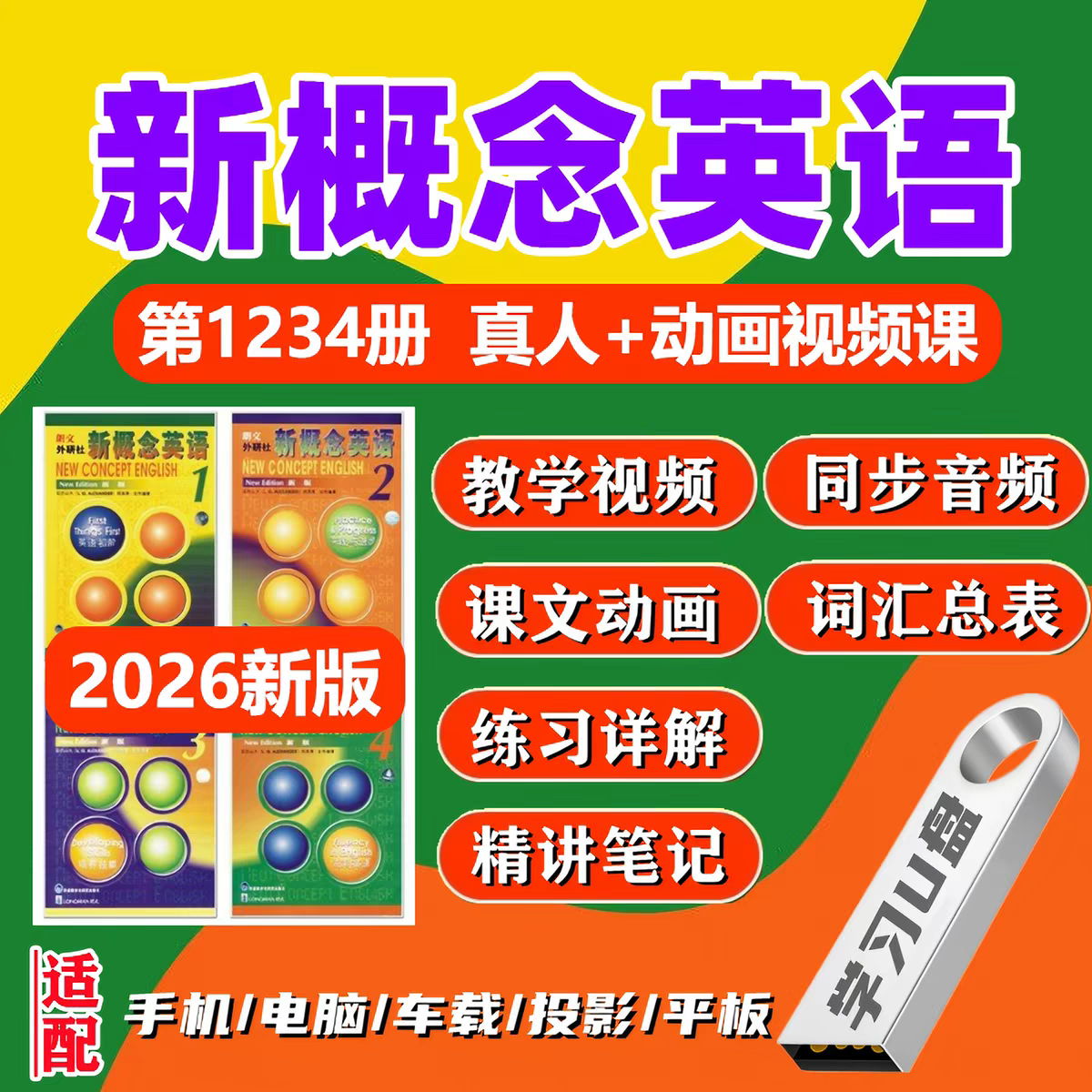 【U盘】新概念英语视频教程U盘零基础入门到精通教学课程自学优盘