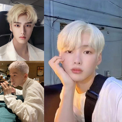 寸头流行白金色自己在家染发剂