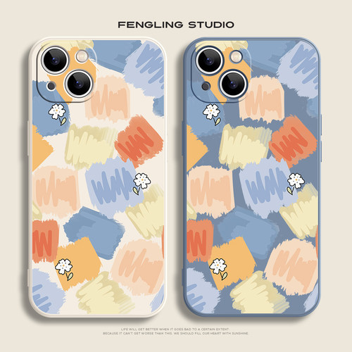 彩绘小花创意iPhone17promax苹果16华为mate70/p80小米15新款12适用opporeno14荣耀vivoX200一加13情侣手机壳