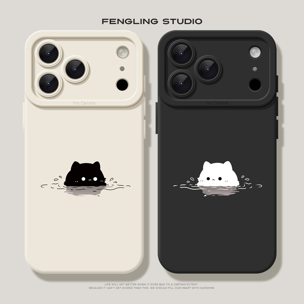 水中猫咪iPhone18promax苹果17小米15华为pura90pro新款mate80适用reno16荣耀400红米k80软vivoS30情侣手机壳图片