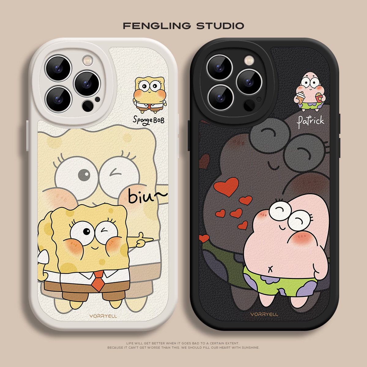 海绵宝宝iPhone16promax苹果14plus小米15华为pura70新款mate60红米k70至尊适用iqoo13荣耀200一加情侣手机壳