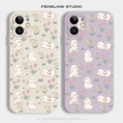 鲜花小狗少女iPhone17promax苹果16plus小米14防摔iqoo13适用nova14华为pura80荣耀magic8可爱vivoX200手机壳