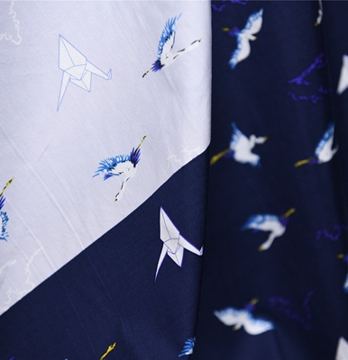 千纸鹤 复杂定位设计交织真丝绢丝电力纺21姆40丝60棉113宽1.03米