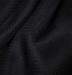 大牌进口真丝编制肌理真丝亚麻绉22姆20丝40亚麻40聚酯138宽 黑色