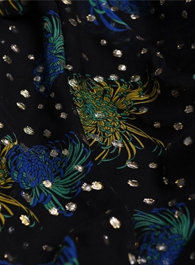 菊玲珑 品牌订单真丝剪花乔其纱11姆100丝135宽 设计师布料