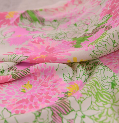 春日限定 · 粉黛花境 大牌lilly莉丽手绘系列定织美式双绉 清新