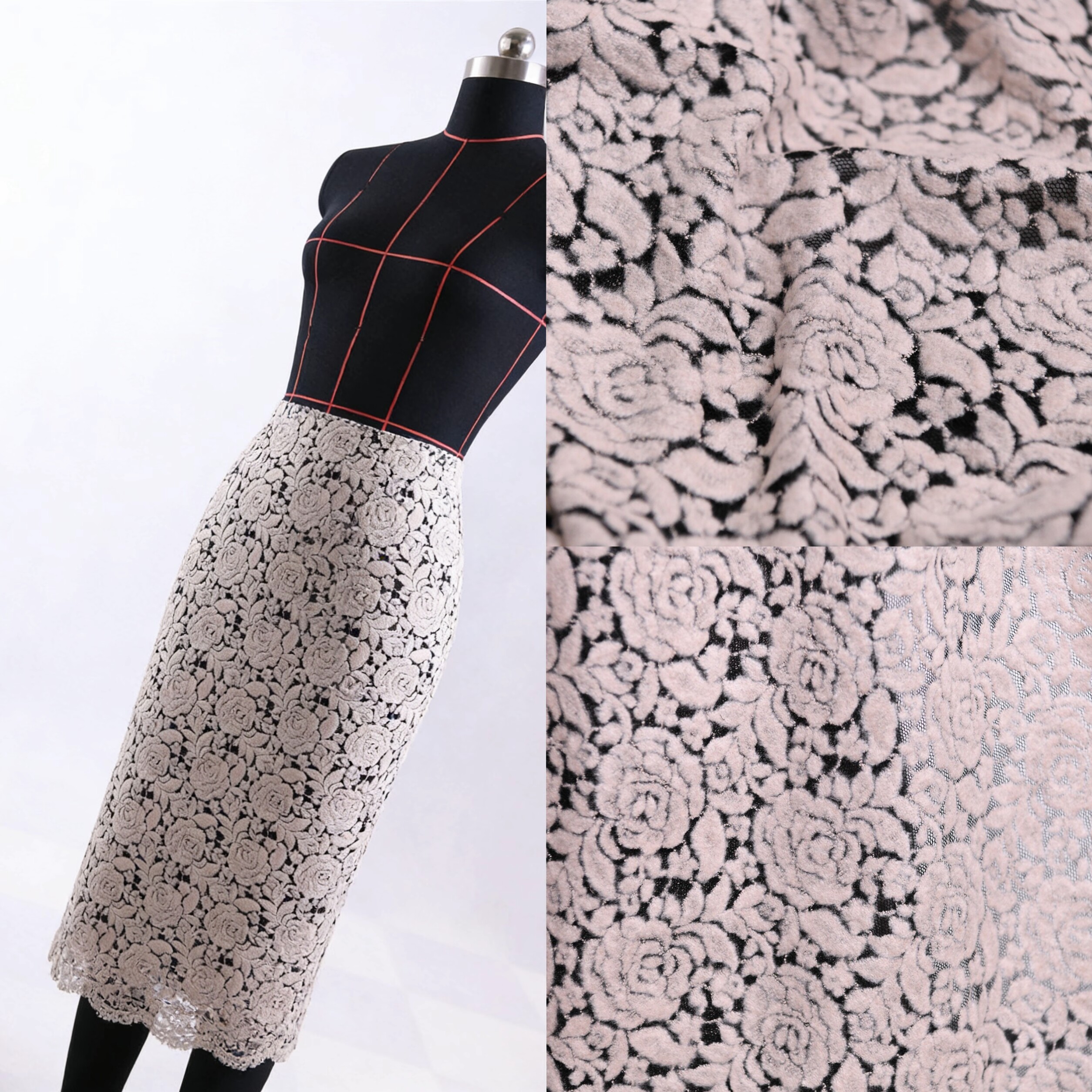 柔绒繁花 超好看温柔浪漫绒面氨纶蕾丝花 弹力亲肌 立体雕花