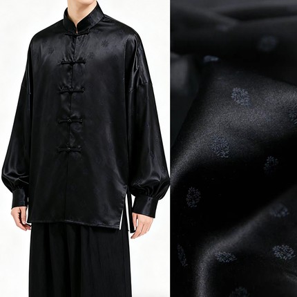 乌绸草 品牌订单超丝滑提花蚕丝棉缎18姆65丝35天丝138宽 设计师