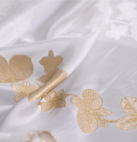 炼金仙草 中式传统如意花纹织金描金提花缎19姆100丝138宽 设计师
