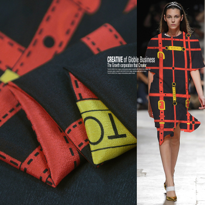 红色皮带桑蚕丝门幅