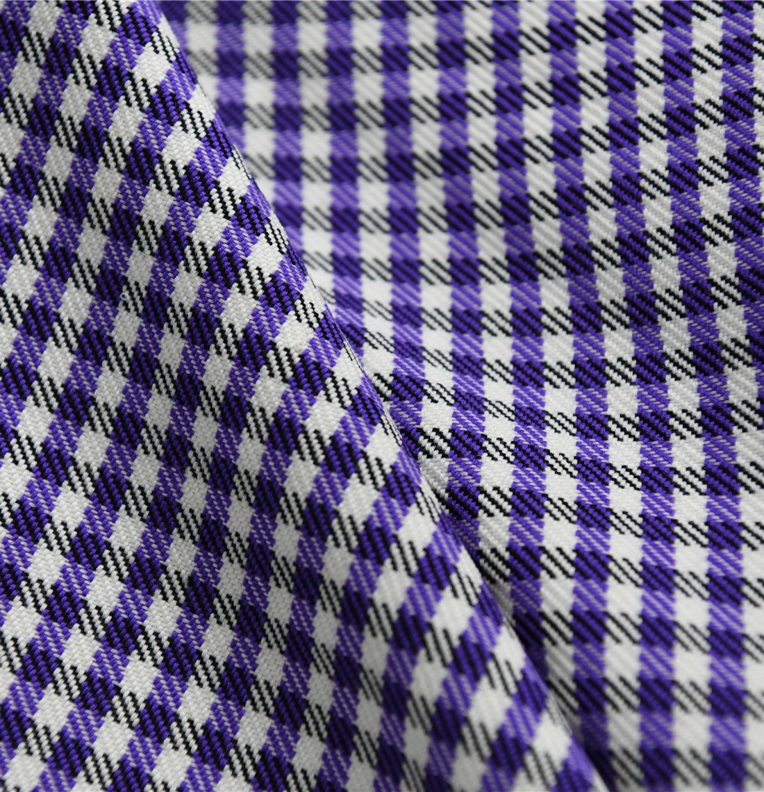 蓝调高定 大牌高定柞蚕丝丝毛千鸟格74姆50丝50羊毛130宽 小香风