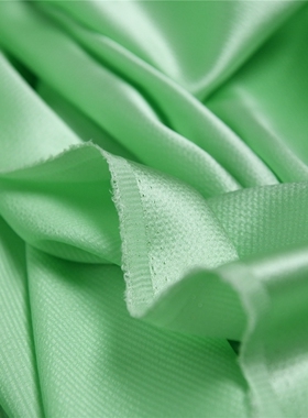 果绿 大牌订单丝绸皇后细颗粒珍珠缎16姆100丝138宽 设计师