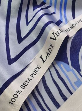 摩登宠儿 撞块元素 意大利定标品牌素绉缎20.5姆100丝114宽设计师