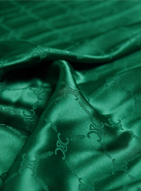 CEL 赛林品牌LOGO定织品牌提花真丝缎18.5姆100丝138宽 奢侈品