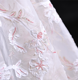 品牌订单重工刺绣真丝欧根纱23姆100丝135宽 盛夏晚晴天