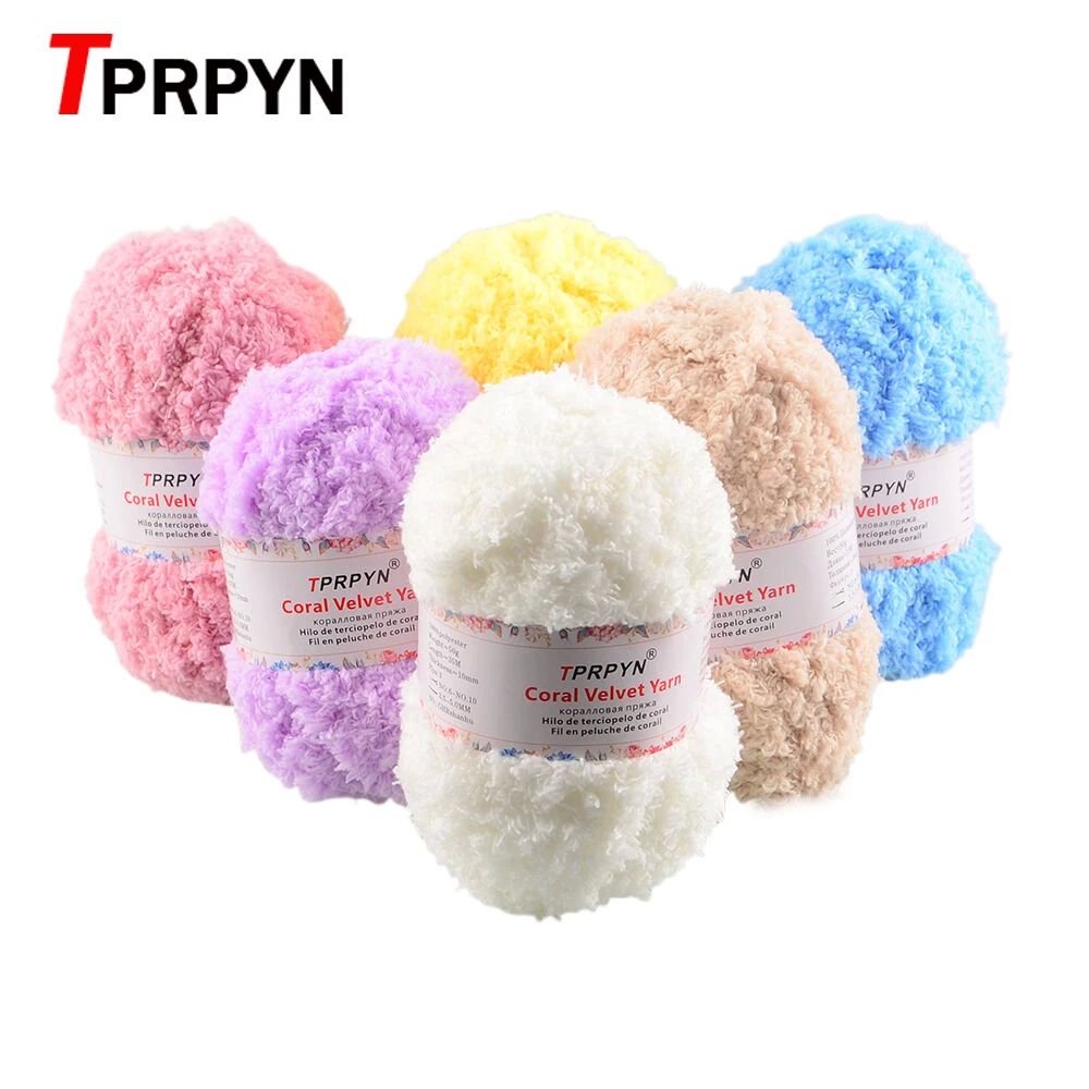 1Pc 50g Soft Hand Knitting Yarn DIY Velvet Coral Fluffy Yarn