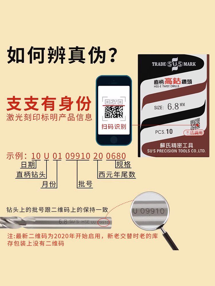 苏氏高钴钻头sus不锈钢1mm直柄麻花钻3.2苏式4.2/2/2.5/3/5进口
