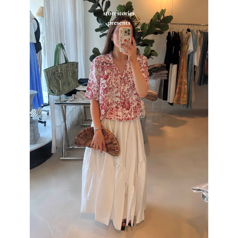 【预】伦敦naya rea Nelly Top 人造丝和麻 设计感 衬衫 上衣 女