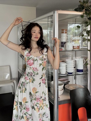 【预】乌拉圭Tach 春夏 Shisha  棉 花朵 无袖 连衣裙