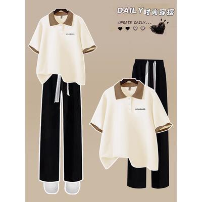 初中学生短袖t恤女装套装2026新款纯棉夏装衣服夏季休闲女生上衣