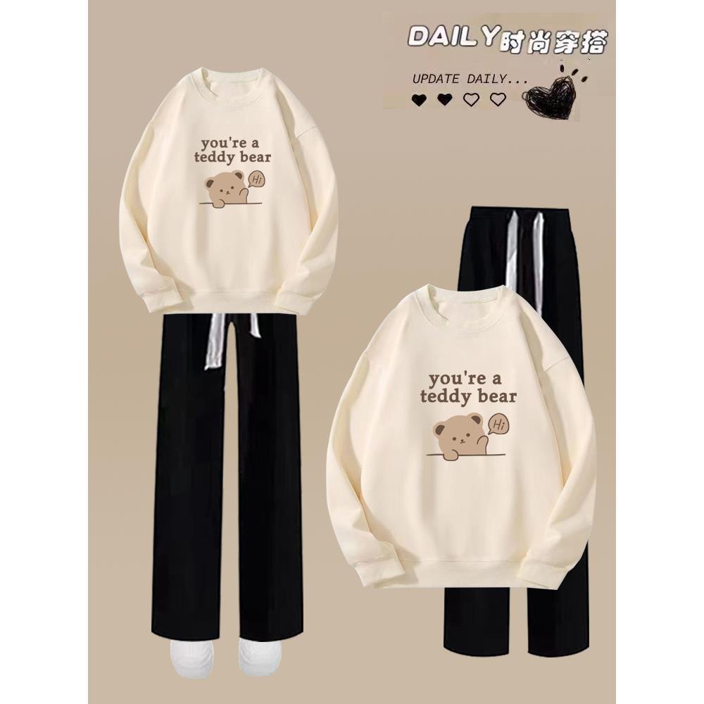 少女运动服套装学院风2025春秋季新款初高中学生卫衣休闲裤两件套