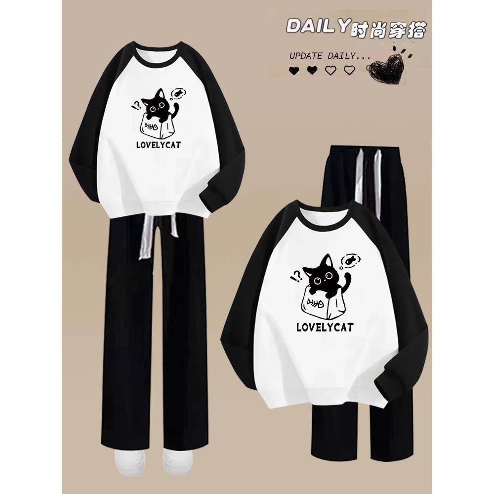 少女运动服套装学院风2025春秋季新款初高中学生卫衣休闲裤两件套