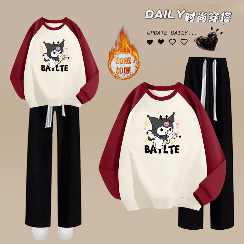 少女16秋冬装15岁休闲运动两件套装13初中学生大童加绒14长袖卫衣