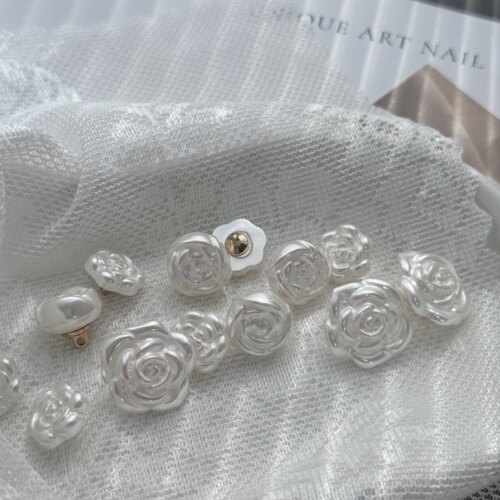 山茶花清新新中式小香风扣子