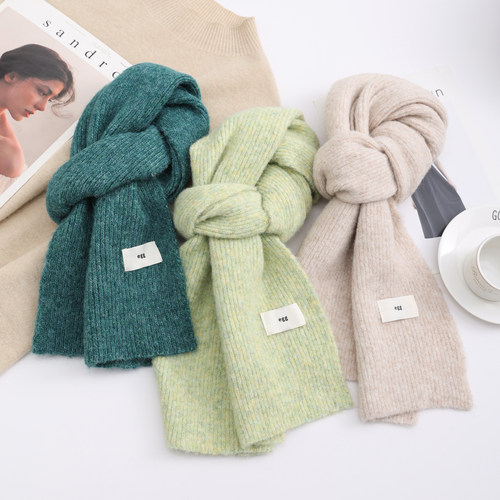 韩国egg马海毛夹花围巾女冬季新款ins韩系高级感针织加厚保暖围脖