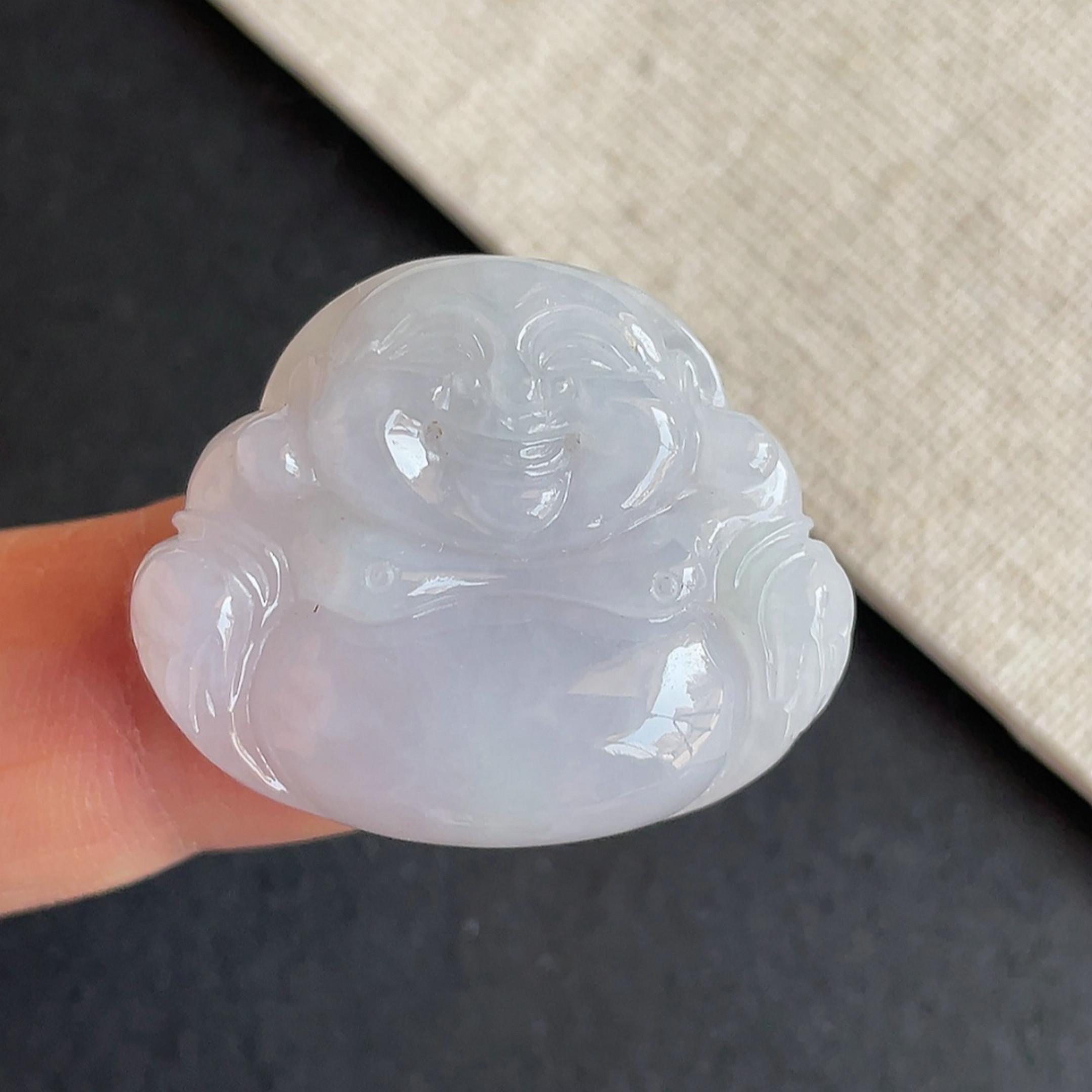 天然翡翠颈饰老坑紫罗兰佛公吊坠