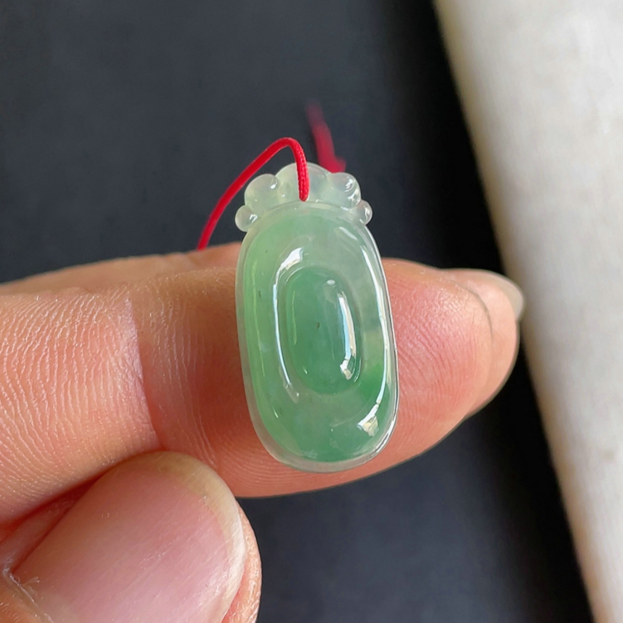 0917-8天然老坑冰种满色福贝吊坠 翡翠A货送证书～金晶翡翠