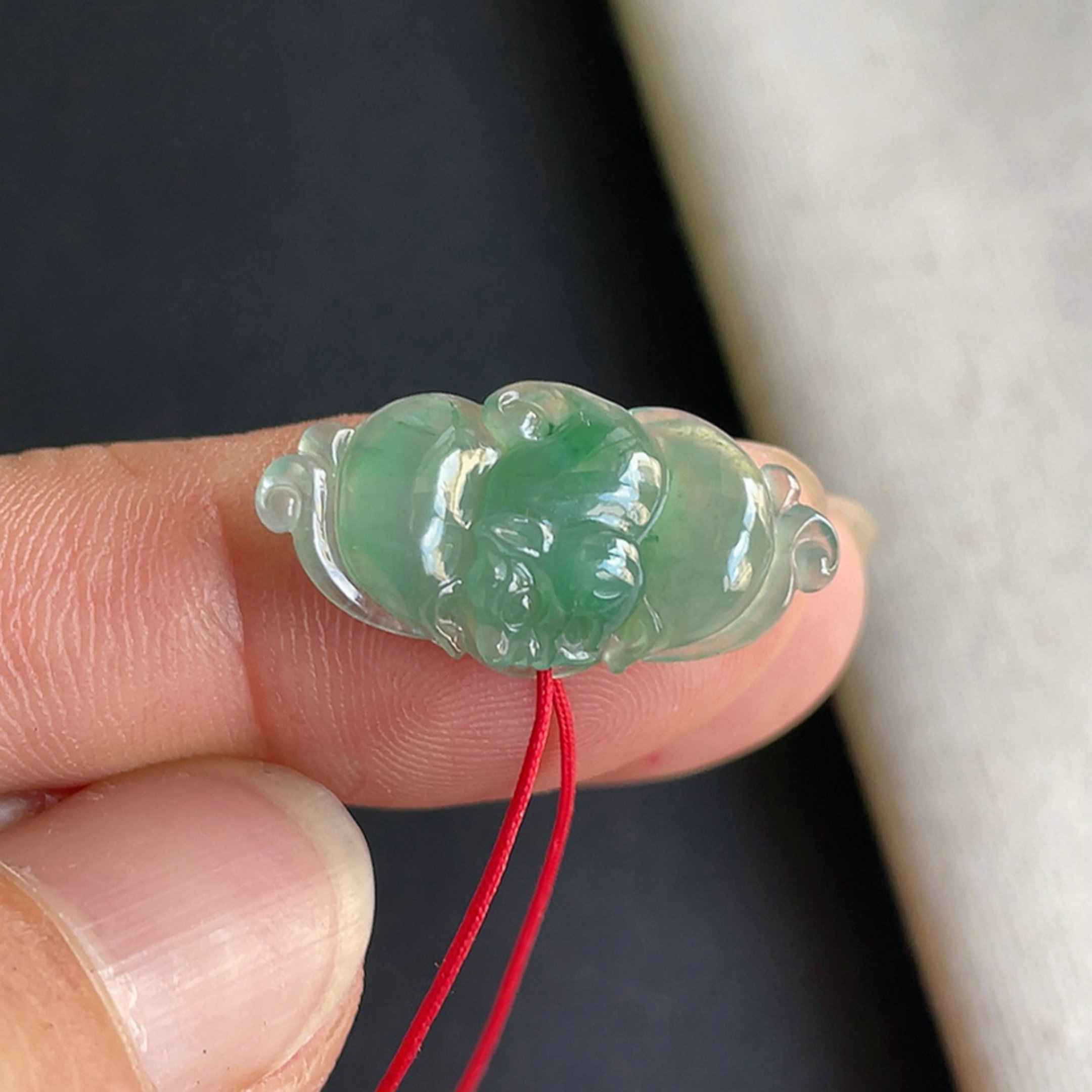 1015-9老坑冰种满绿福在眼前吊坠天然玉石翡翠A货送证书-金晶翡翠