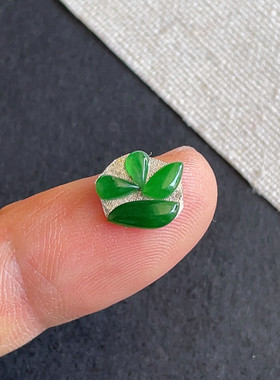 缅甸翡翠a货冰种阳绿随形4个一手 天然玉石裸石送证书 金晶翡翠