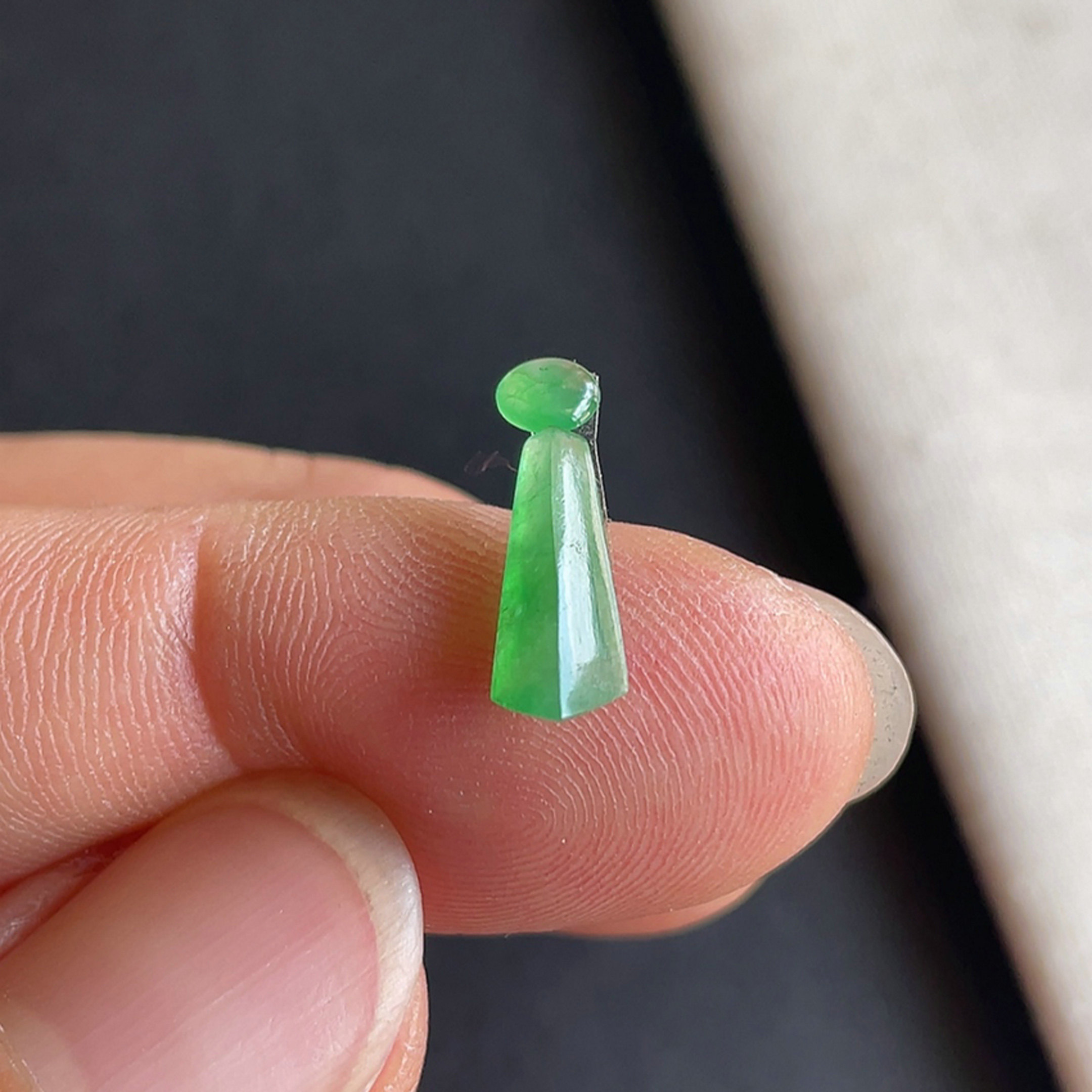 1022-1冰种阳绿蛋面素面一套天然玉石老坑翡翠A货送证书-金晶翡翠