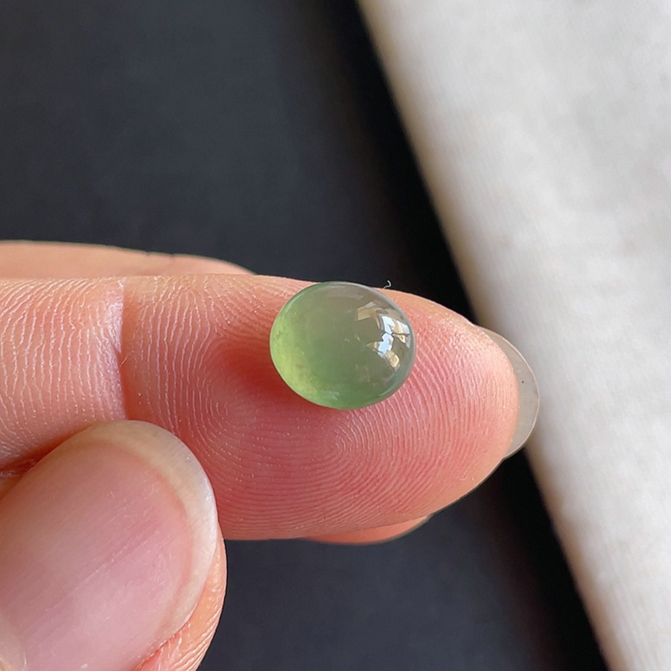 1015-5老坑冰种晴水绿蛋面戒面天然玉石翡翠A货送证书-金晶翡翠