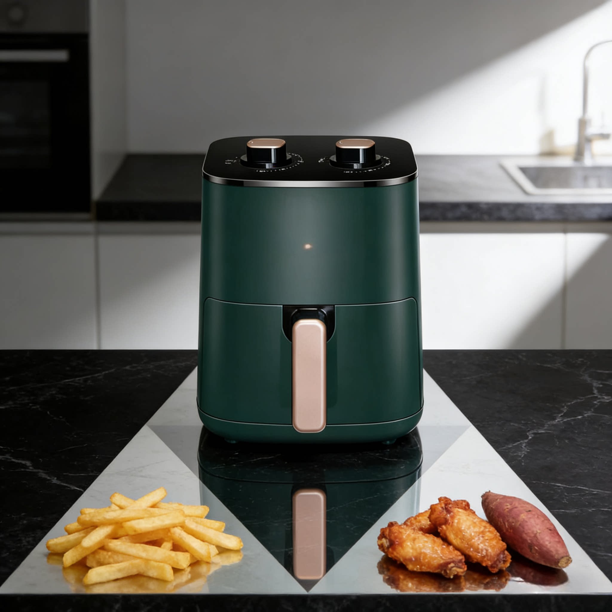 志高空气炸锅家用5L大容量不锈钢内胆360°热风循环定时智能新款