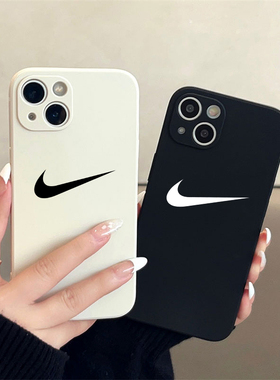 ins网红潮牌11nike苹果14手机壳13promax超薄硅胶12新款适用xs/xr情侣高级感7p/8plus简约个性男女防摔保护套
