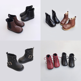 【清仓不退不换】吾芮韩版儿童皮靴冬款小童棉靴加绒保暖女童短靴