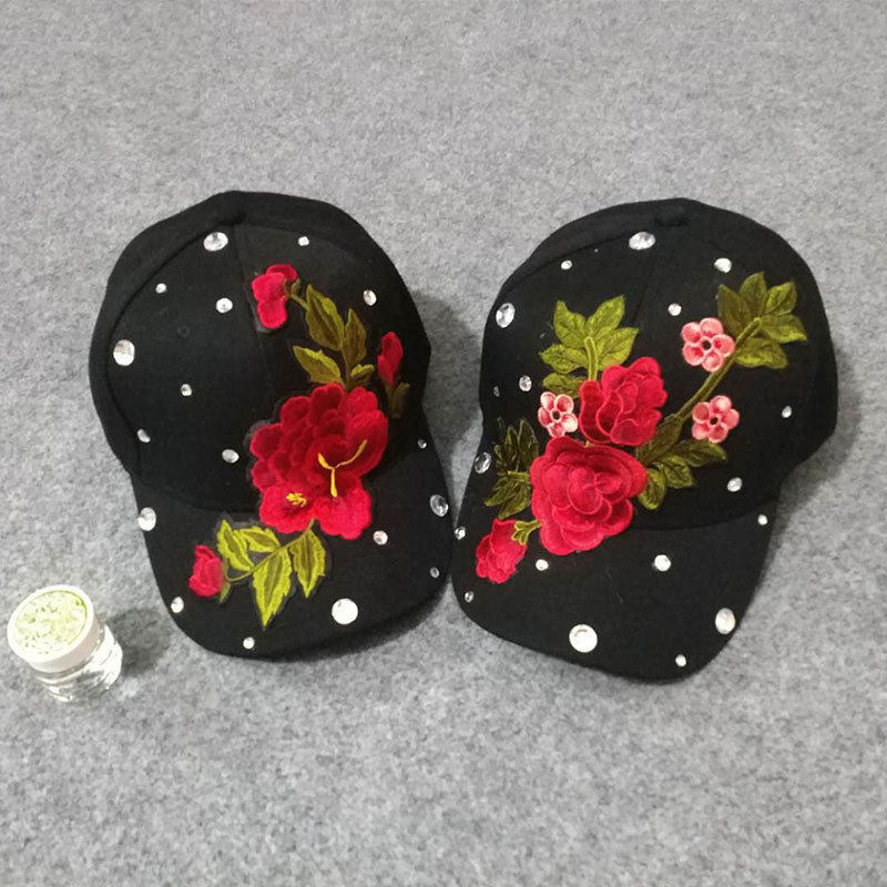 帽子女韩版潮百搭时尚棒球帽水兵舞贴花镶钻鸭舌帽户外遮阳帽春夏|msdalam kategori Aksesori/Belt kulit/Hat/Muffler, Hat - dari Buy2taobao.com untuk memberikan perkhidmatan ejen Taobao profesional membeli
