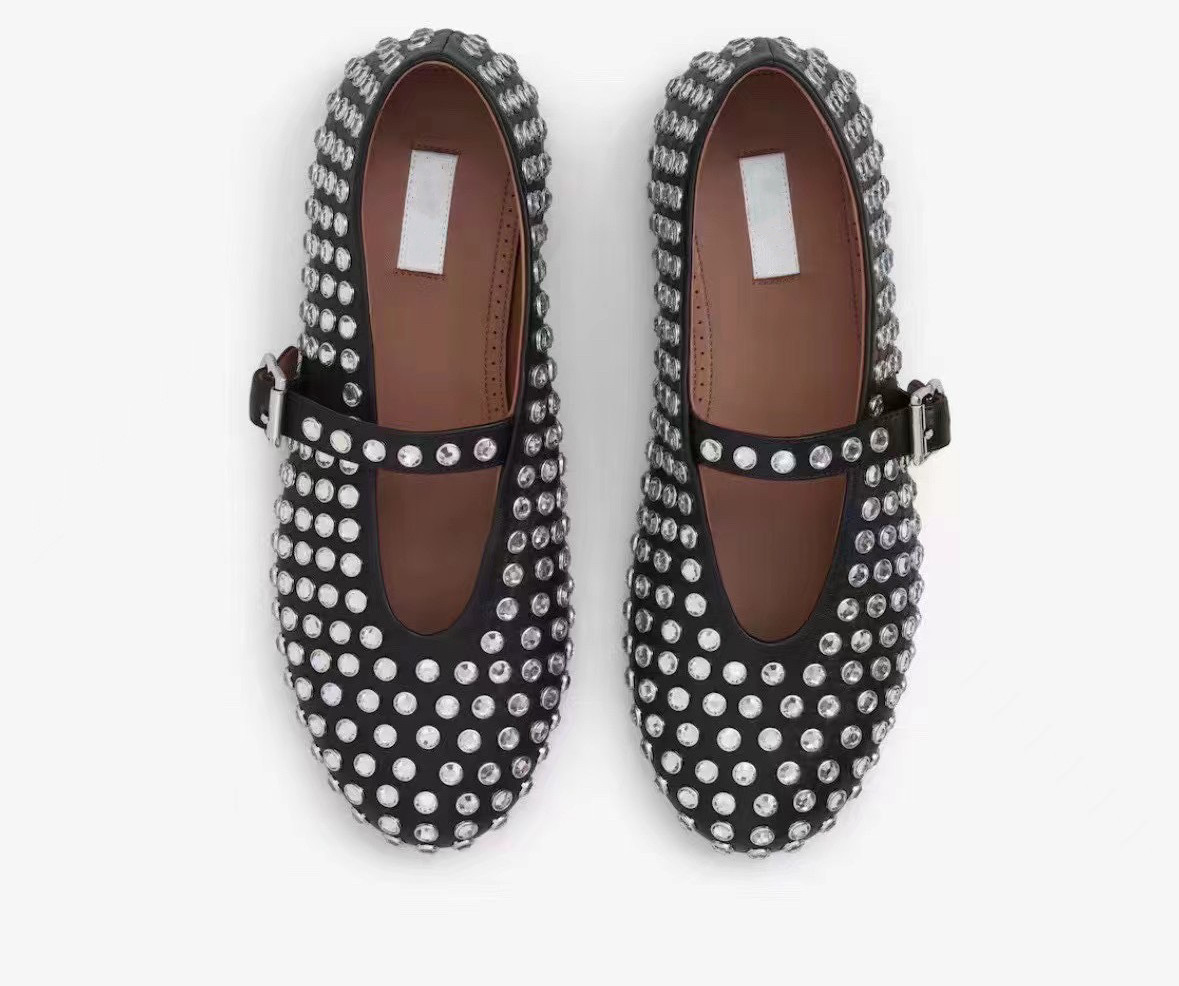 thumbnail for Velvet Angels Studded Mary Jane French Derby Shoes Loafers Genuine Leather Women's Shoes Leather Shoes