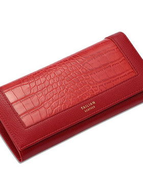 2025新款欧美简约鳄鱼纹长款钱包女大容量折叠手拿包零钱包钱夹潮