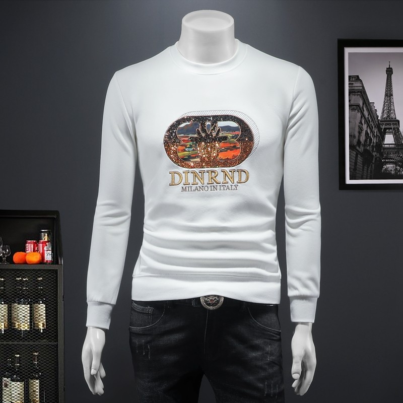 新款2024秋冬高档潮流休闲亮片刺绣男士长袖卫衣9006P105，男装卫衣，钱塘6018（原3088）