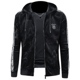 2025秋冬新款提花龙金丝绒男士连帽夹克9056P155，男装夹克，钱塘6018（原3088）