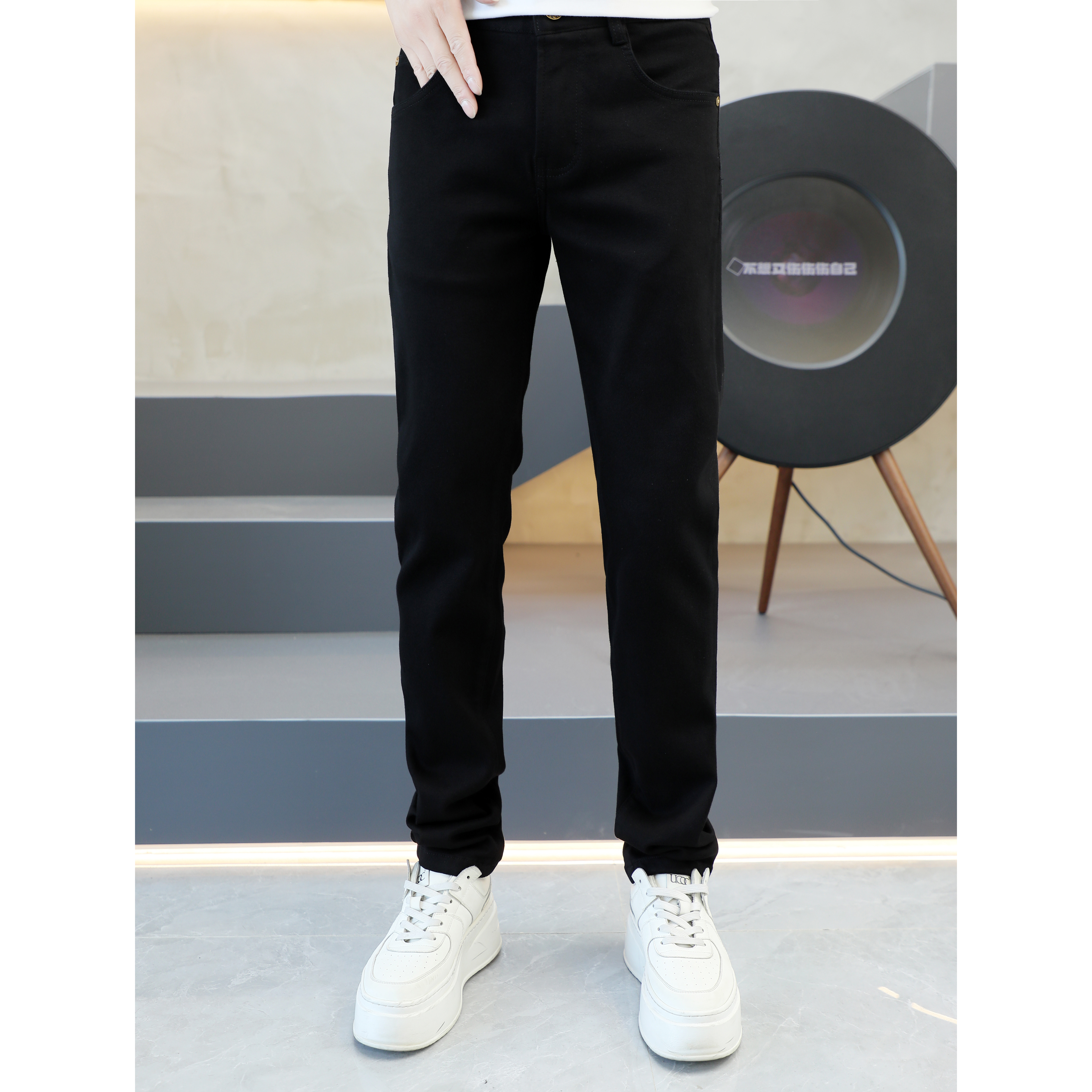 2025秋冬新款高品质修身弹力印花男士小直筒牛仔裤57203P135,男装牛仔裤,钱塘6018（原3088）