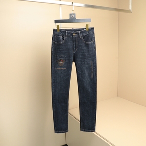 2025秋冬新款高品质修身弹力印花刺绣男士小直筒牛仔裤25783 P130，男装牛仔裤，钱塘6018（原3088）