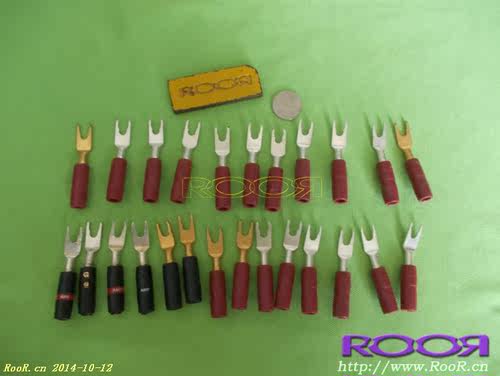 RooR 原装线-圣 Audio-Quest 精品银导体 Y型 发烧音响接头