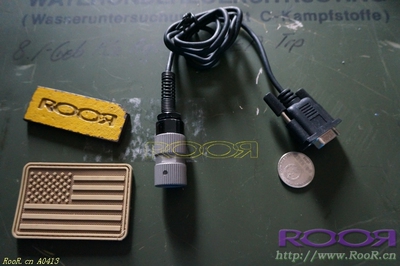 ※ RooR ※美国军规 6针U-283/U接头 转 Rs232 对讲机 数据转换线