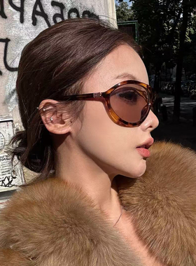 欧美超大框蛤蟆镜女潮个性街拍凹造型太阳镜大脸时尚墨镜防紫外线